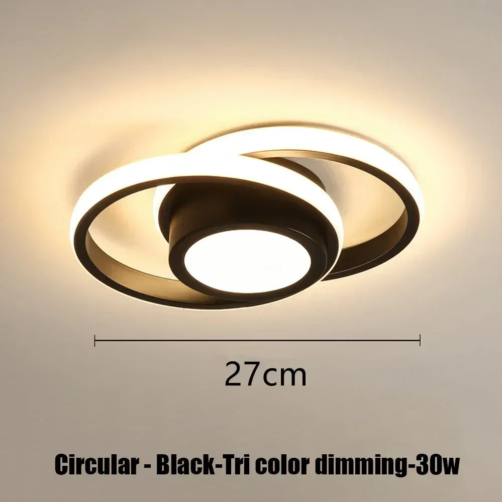 Modern LED Ceiling Light – Multi-Shape Minimalist Flush Mount Lamp with 3-Color Lighting