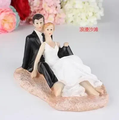 Funny Bride & Groom Wedding Cake Topper – Romantic Resin Couple Figurine Decoration, 8–15cm, Customizable