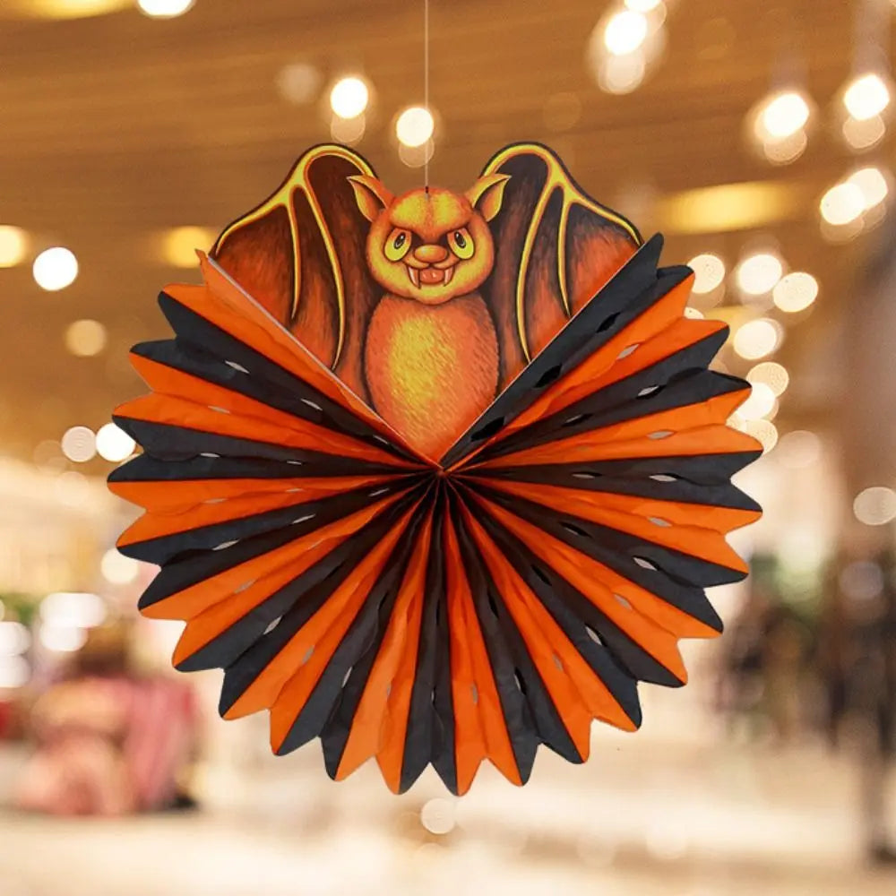 Creative Bat Halloween Party Prop Ghost Spider Halloween Paper Pendant Witch Hat Foldable Pumpkin Lantern Outdoor