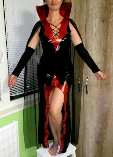 Halloween Costumes for Women's Adult Vampire Costume Witch Cosplay Carnival Fancy Party Dress