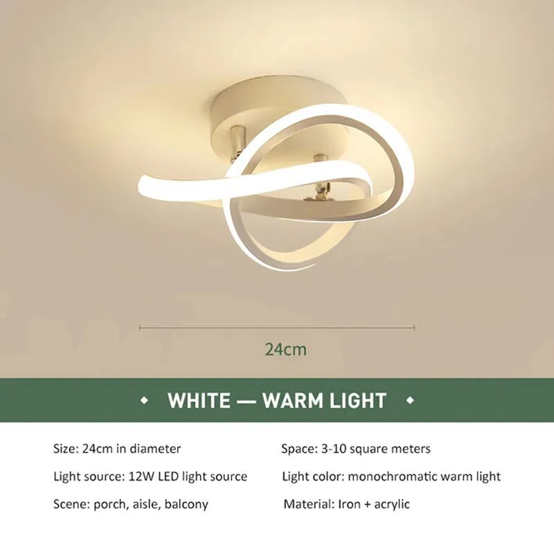 Modern LED Ceiling Light – Minimalist Black Flush Mount Lamp for Living Room, Bedroom & Entryway