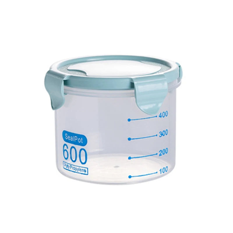 Kitchen Food Storage Canisters With Scale Multigrain Organizer Sealed Jar Plastic Moisture-Proof Can Air-Tight Storage Tank Set