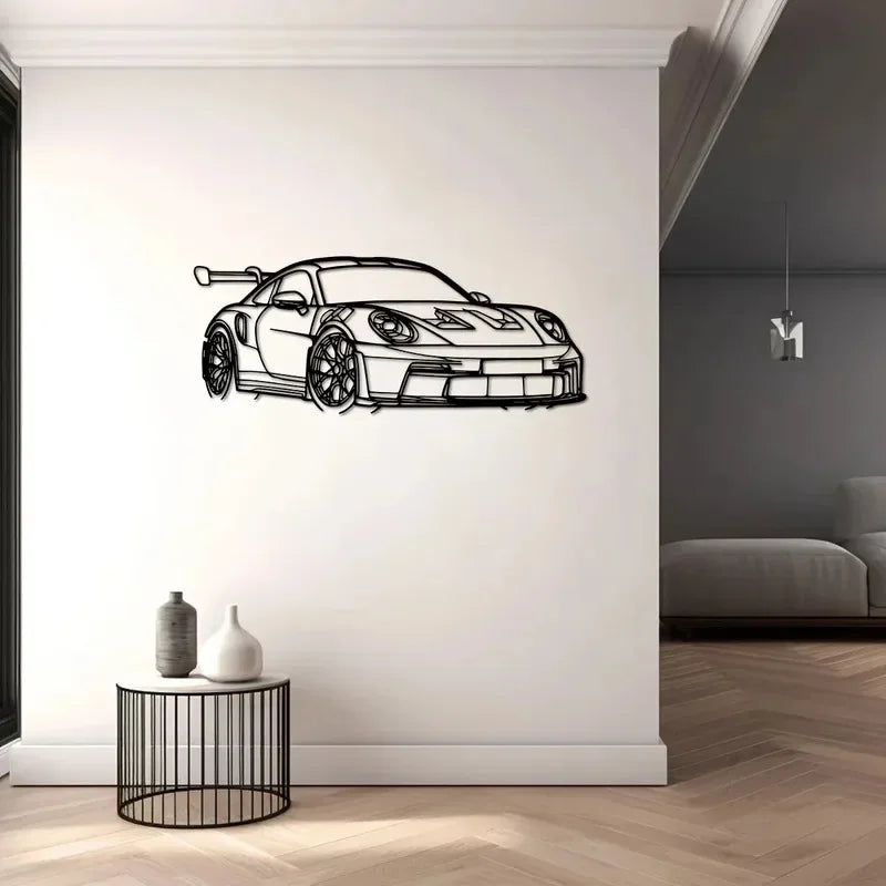 1PC Modern Car Metal Wall Art Iron Vehicle Sculpture Home Decor Sign for Car Enthusiasts