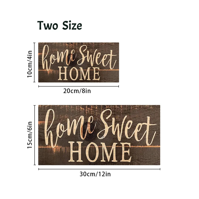 Rustic “Home Sweet Home” Wooden Wall Hanging Sign, Vintage Wood Art Plaque for Living Room, Front Door, Entryway & Home Decor, Decorative Door Sign