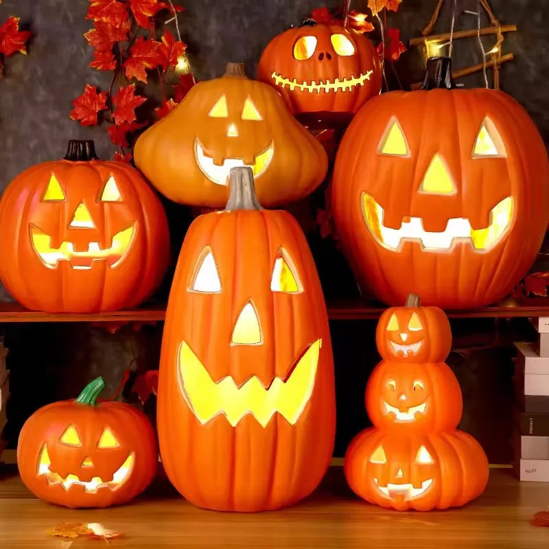 1Pc Decorative Pumpkin Halloween Props Lantern Decor Pumpkin Decoration Pumpkin Light Outdoor Halloween Decoration