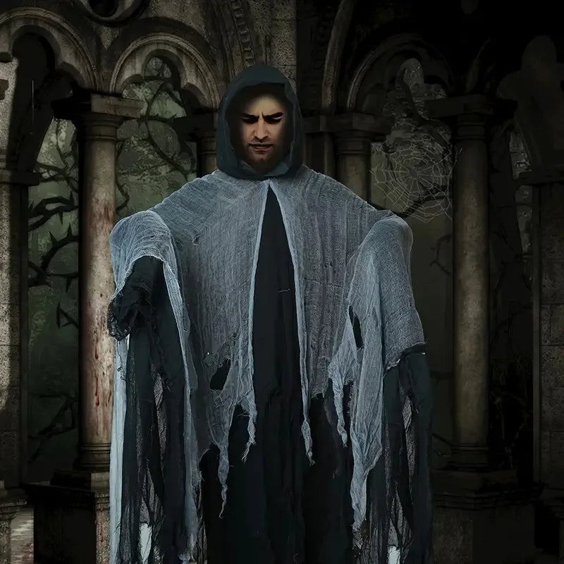 Halloween costume horror ghost clothes adult zombie cloak wizard robe wear secret room death dress up costume cloak