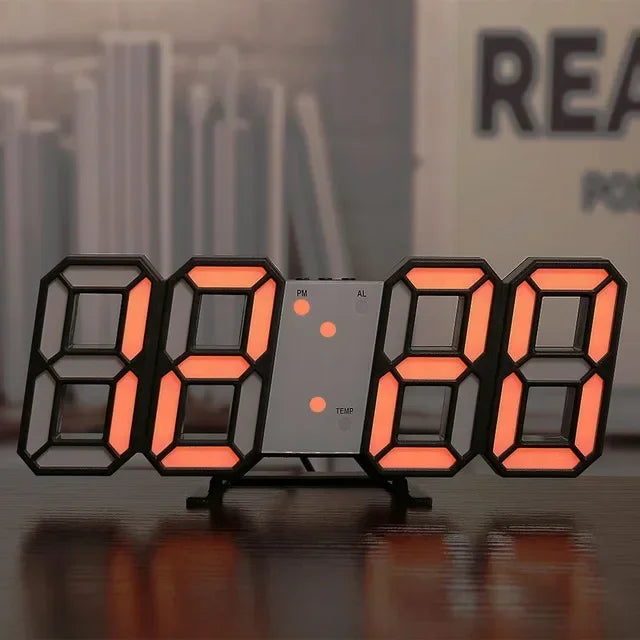 Electronic Digital Wall Clock Living Room Bedroom Decoration Decor Watches Home and Decoration Led Modern Alarm Interior Desk