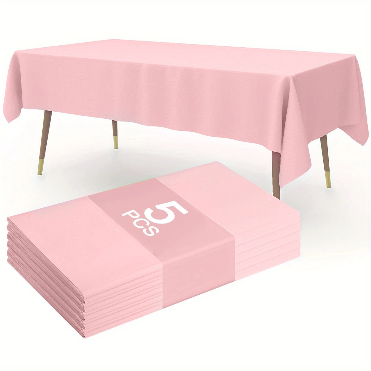 Pink Plastic Tablecloth 183×137cm, Solid Color Disposable Table Cover for Wedding, Birthday Party & Girls’ Party Decor, Dining Table Decoration & Event Supplies