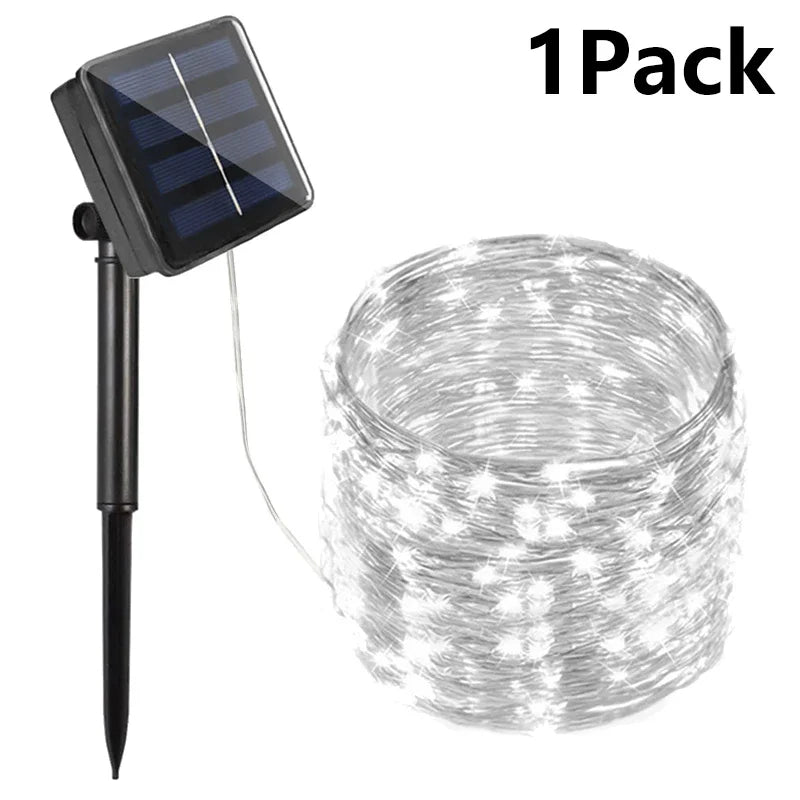Solar String Fairy Lights 7M–32M, IP65 Waterproof LED Outdoor Garden Lights for Pathway, Patio, Wedding, Christmas, Yard & Street Decoration