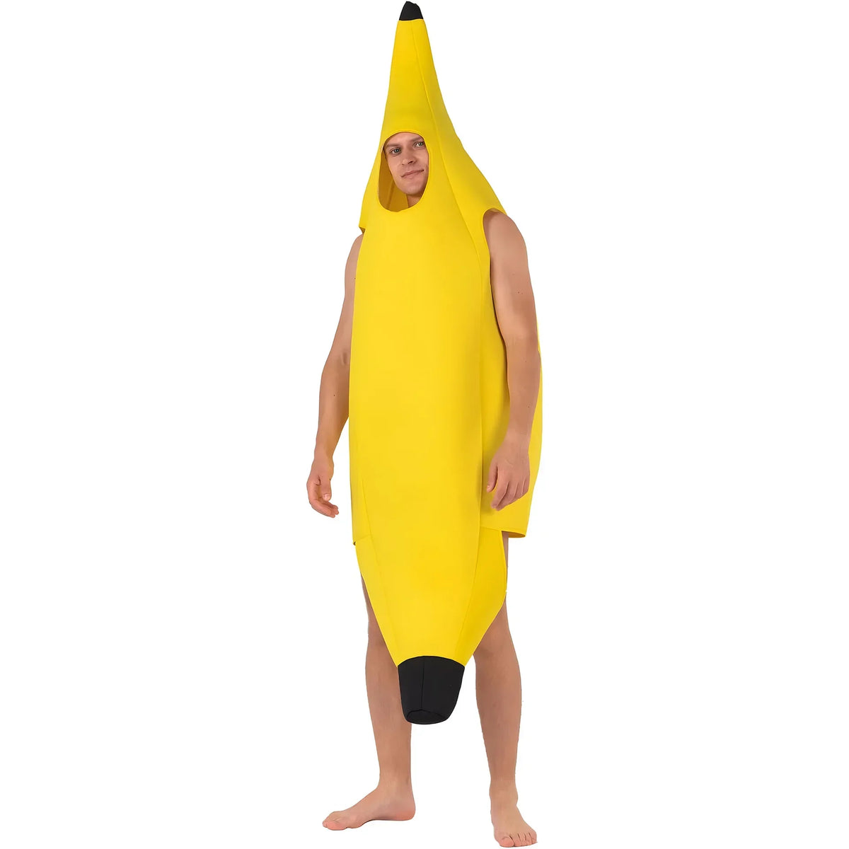 Banana Halloween Costume for Adults Kids Funny Fruit Stage Outfit Carnival Party Performance Wear Comedy Costume Set