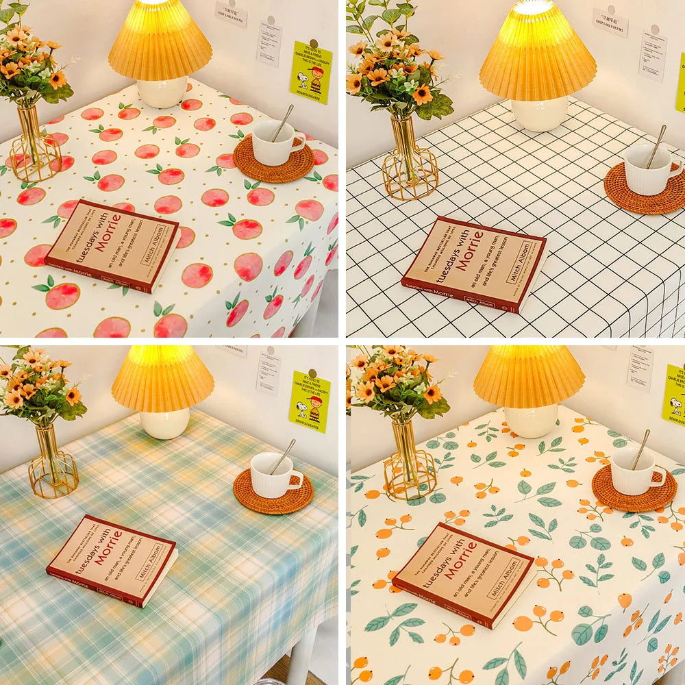 Waterproof Oil-Proof Table Cover – Plaid & Wavy Pattern PEVA-Style Plastic Tablecloth for Dining, Party, BBQ & Outdoor Use