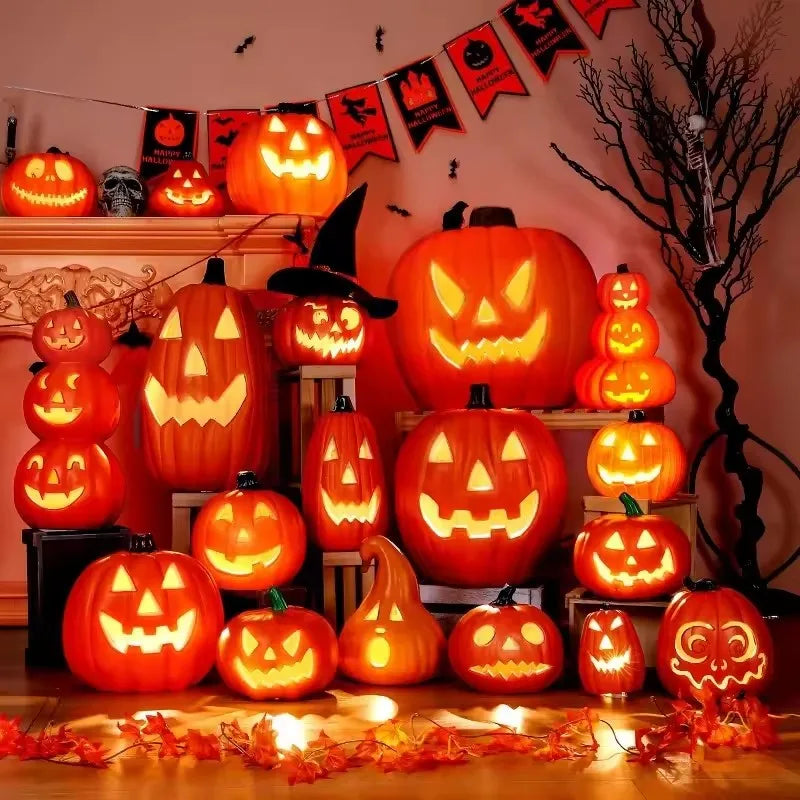 1Pc Decorative Pumpkin Halloween Props Lantern Decor Pumpkin Decoration Pumpkin Light Outdoor Halloween Decoration