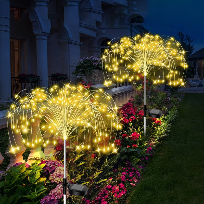Solar Firework Fairy Lights, IP65 Waterproof LED Lawn Lights with 60–420 LEDs, Outdoor Solar Garden Lights for Pathway, Patio, Yard, Lawn & Wedding Decor