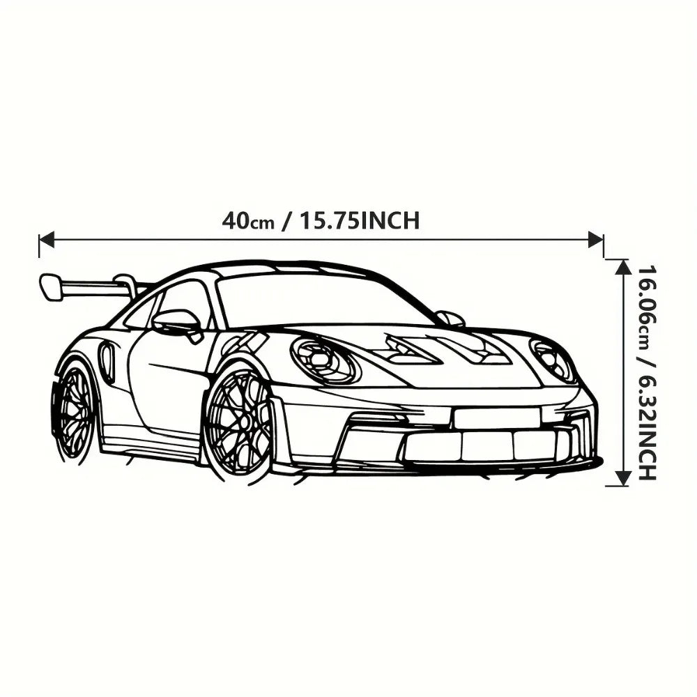 1pc Supercar Metal Wall Art - Modern Iron Racing Car Outline Decor for Home, Perfect Gift for Car Enthusiasts