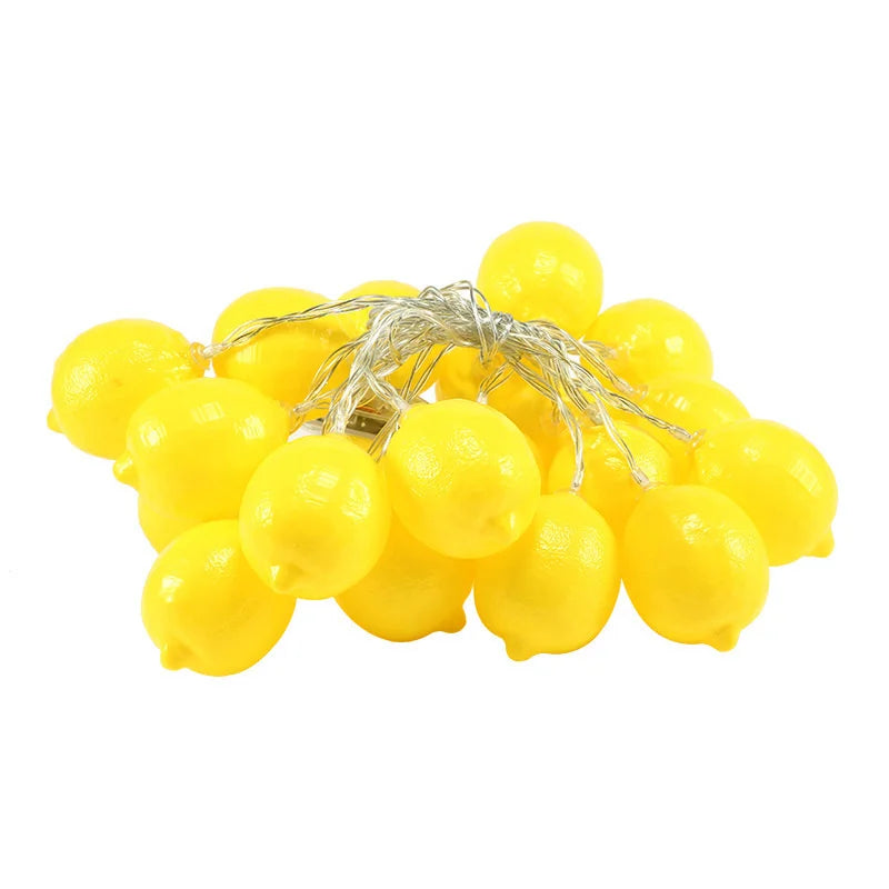 Lemon Fruit LED String Lights 1.5M–6M, Warm White Battery-Powered Fairy Lights with 8 Lighting Modes & Timer for Bedroom, Christmas, New Year & Party Decor