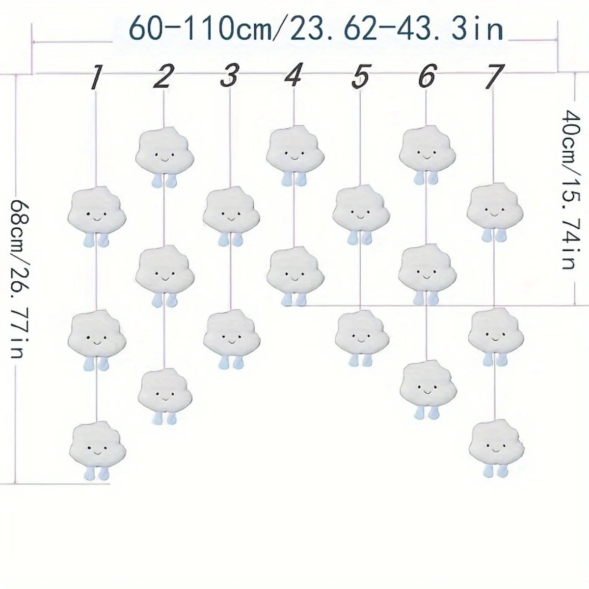 Cute Cream Cloud Door Curtain, Hanging Room Divider with Cloud Design, Polyester Decorative Curtain for Children’s Bedroom, Nursery & Home Decor