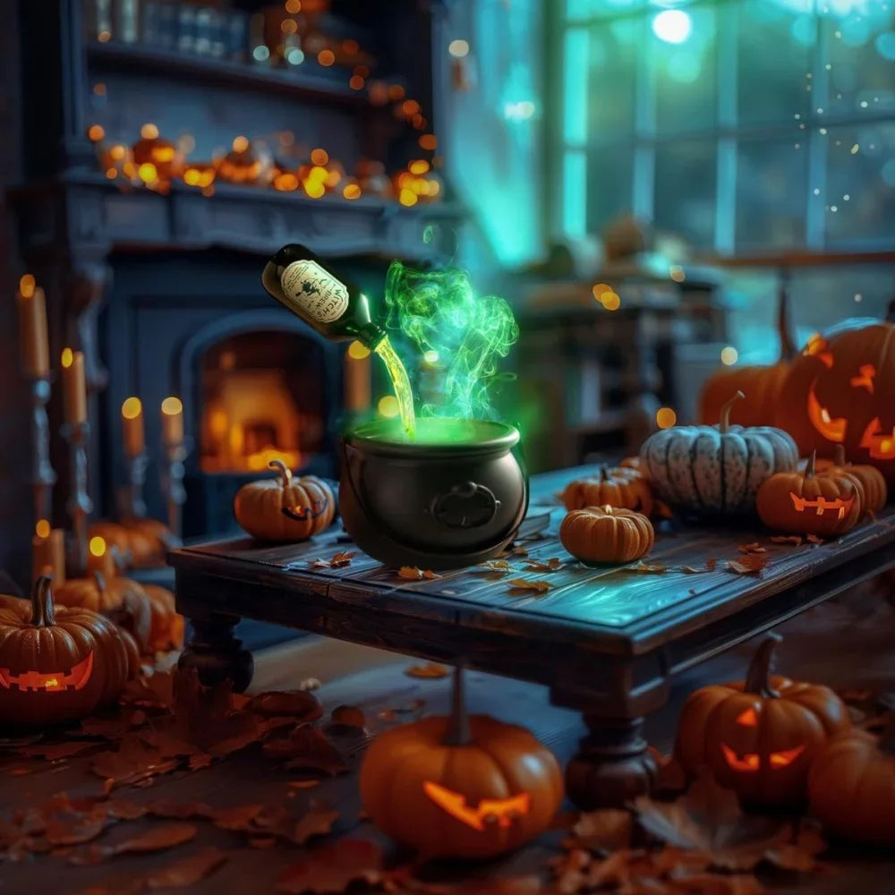 Halloween Magic Black Witch Bowl Float Bottle and Diffuser Horror House Decoration Hocus Pocus Party Scary Props Halloween Decor