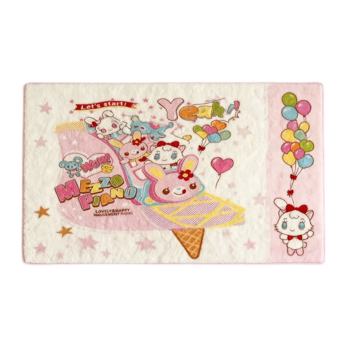 Japanese Cartoon Plush Bedside Rug, Soft Polyester Floor Mat for Bedroom, Living Room, Sofa & Coffee Table, Cute All-Season Home Decor Carpet