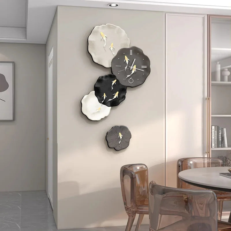Abstract Art Living Room Decorative Painting Wall Clock Background Wall Clock Decoration Clocks Wall Home Decor