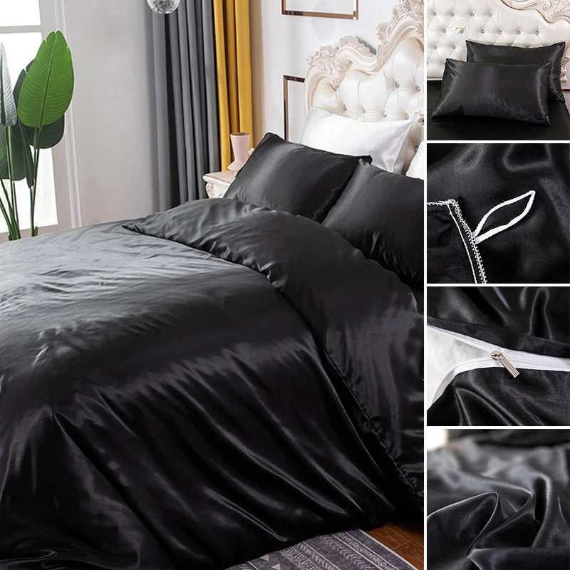 Silky Soft Duvet Cover Set – Textured Microfiber Comforter Cover with Zipper Closure, Corner Ties & Pillow Shams