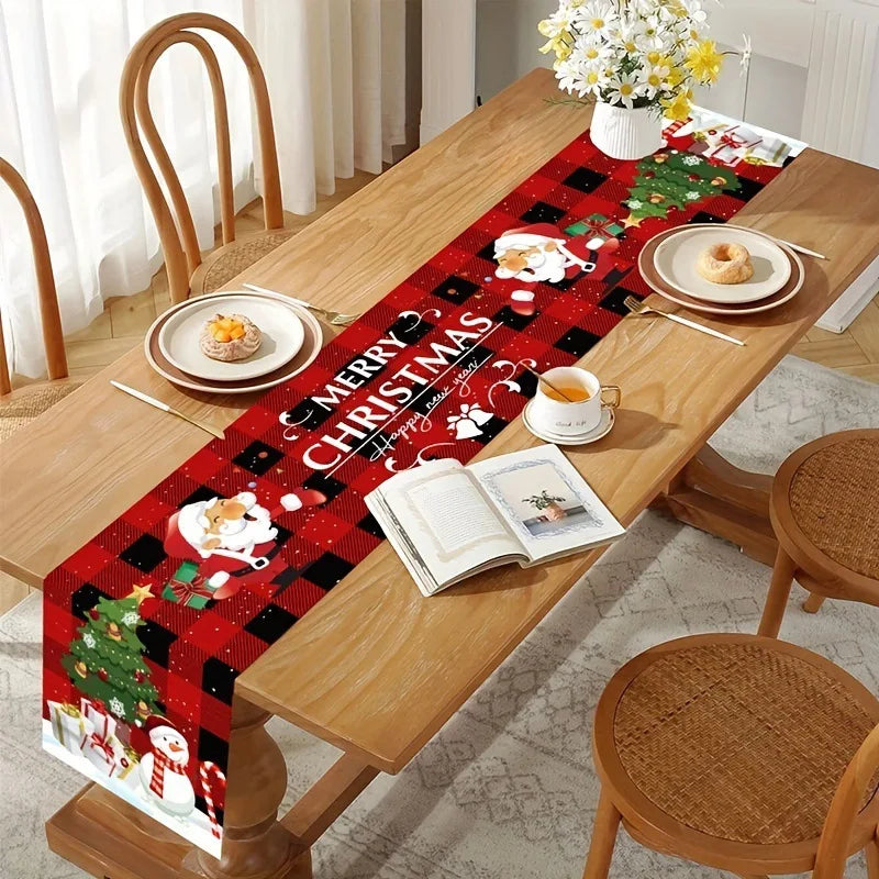 Christmas Table Runner 33×180cm, Merry Christmas Holiday Table Decor, Festive Xmas Table Cover for Home, Party, New Year 2027 & Seasonal Celebrations