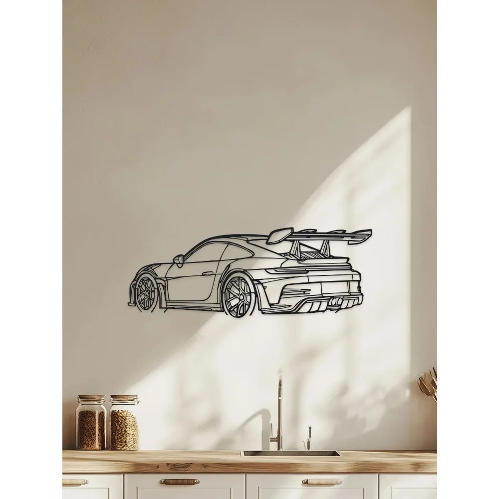 1pc Supercar Metal Wall Art - Modern Iron Racing Car Outline Decor for Home, Perfect Gift for Car Enthusiasts