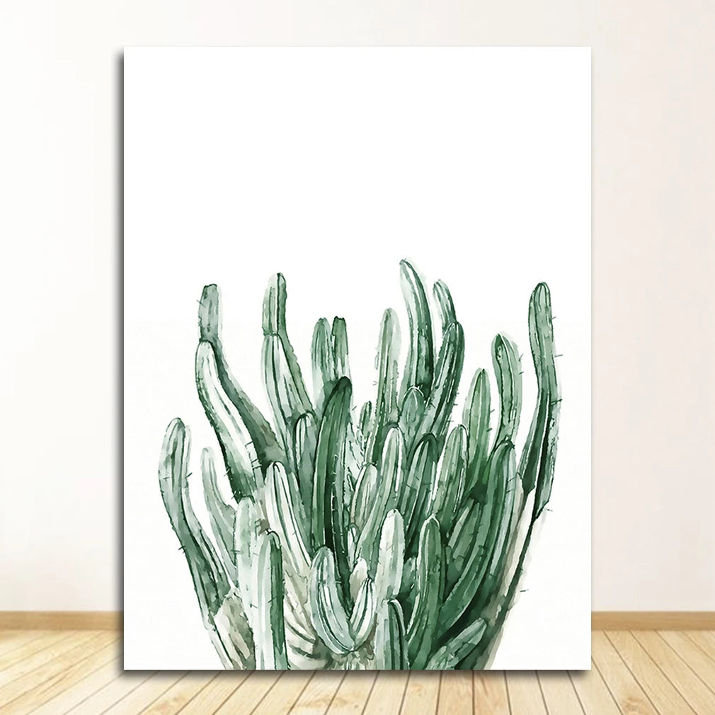 Wall Art Paintings for Living Room Home Decor Scandinavian Style Tropical Plants Poster Green Leaves Decorative Picture Modern