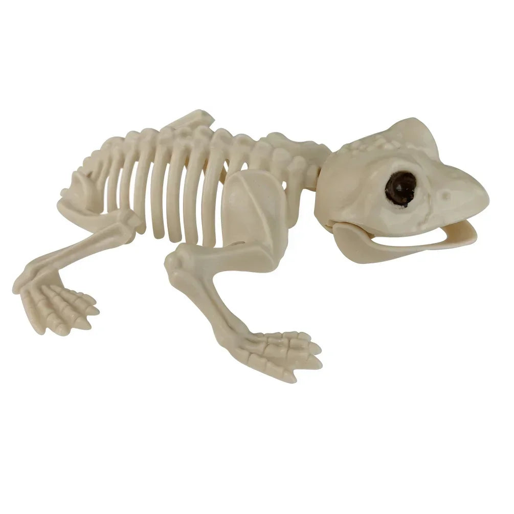 Halloween Animal Skeleton Bones Horror Piranha Fish Gecko Frog Ornaments Lizard Creepy Decoration Props Party for Kids Gift