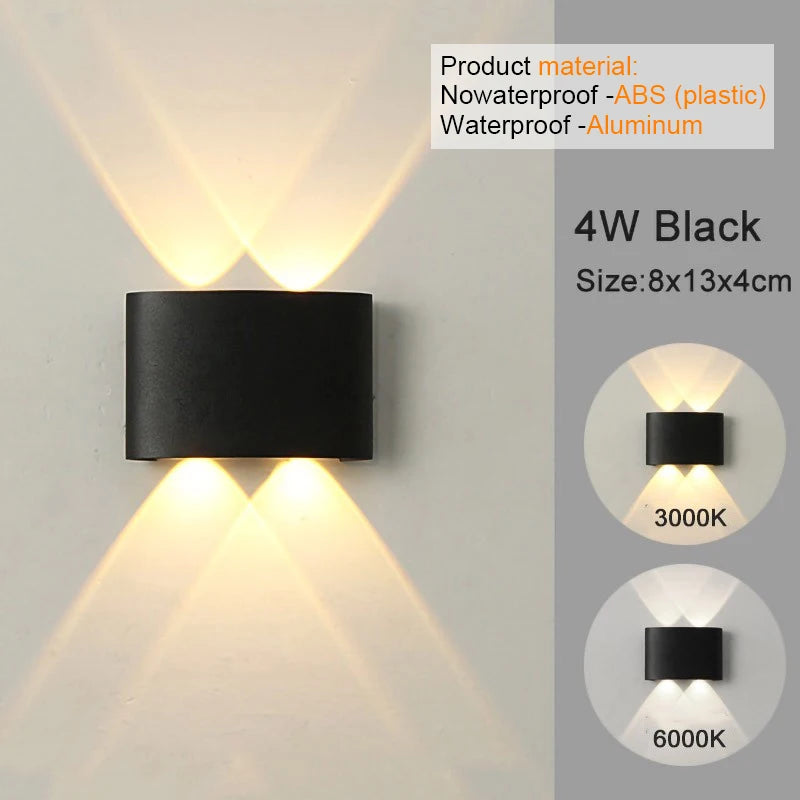 Modern LED Wall Sconce, Up & Down Wall Mount Light with Aluminum Body, 3000K/6500K Non-Dimmable Indoor Lamp for Bedroom, Living Room, Hallway & Foyer