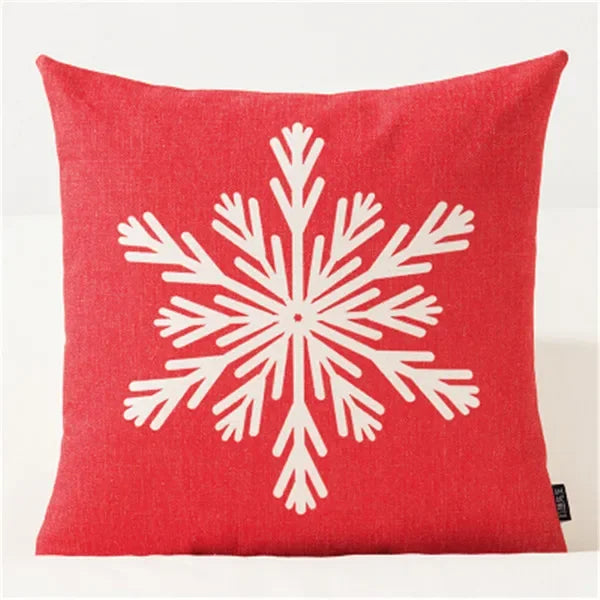 Christmas Pillow Cover 45×45cm & 30×50cm, Merry Christmas Snowman Snowflake Deer Cushion Cover, Beige Cartoon Holiday Decor for Sofa, Bed, Chair & Home