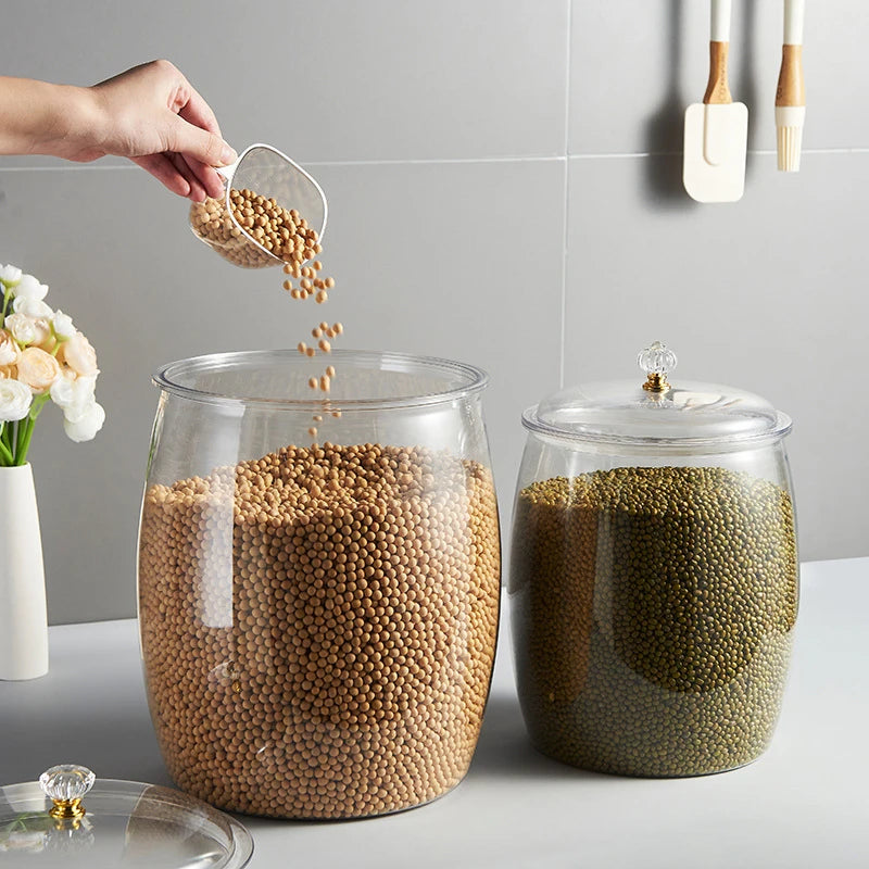 2026 Kitchen Canister Transparent Sealed Food Storage Jars Moisture-Proof Grain Tea Rice Storage for Dried Tangerine Peel