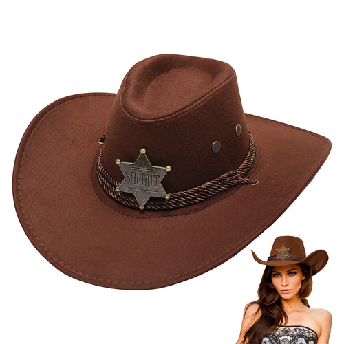 Austin Western Cowboy Hat with Star Three Ropes Coffee Color 56-58cm Flat Top