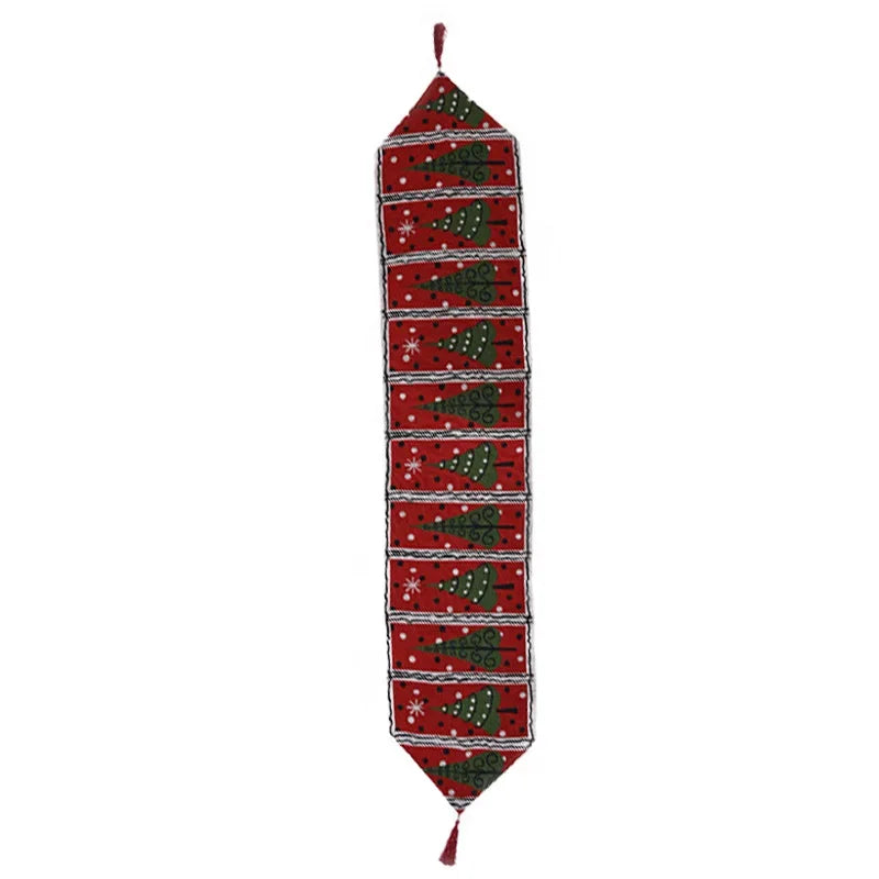 Christmas Table Runner 200×34cm – Santa Claus, Christmas Tree & Holiday Printed Tablecloth for Dinner, Party & Home Decor