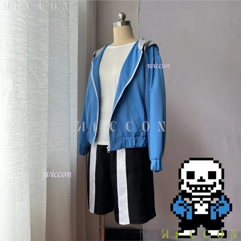Halloween Costume Undertale Sans Cosplay Hoodies Shorts Costume Jacket Sans Zipper shoes Mask Gloves Halloween Full Set Anime Ga