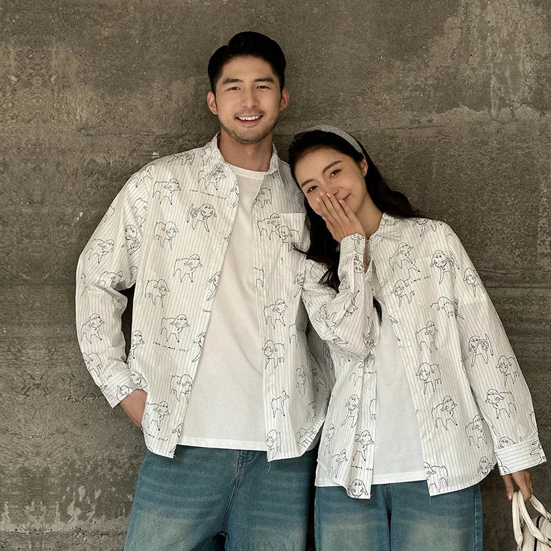 Long Sleeve Family Matching Outfit Family Look Mother and Daughter Blouse Dad And Son Shirt Fashion Clothing Couple Outerwear