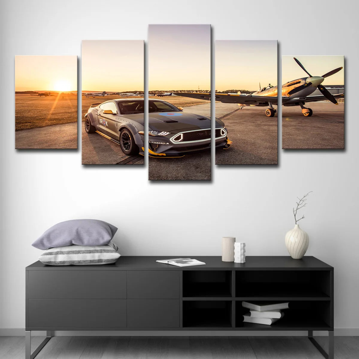 5 Panel Sports Car Wall Art Unframe Vehicle Canvas Painting HD Print for Living Room Home Decoration Racing Car Poster Wall Art