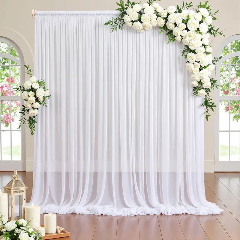 White Sheer Tulle Curtain, 1-Panel Transparent Polyester Window Curtain for Living Room, Bathroom & Door, Classic Home Decor & Photography Backdrop
