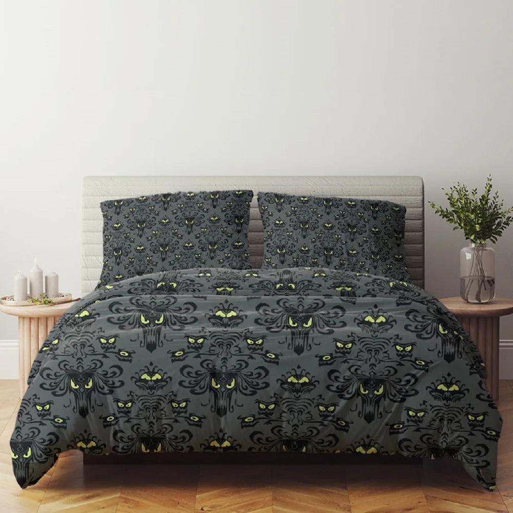 Halloween Haunted Mansion Duvet Cover Set – Ghost & Spirit 3D Printed Bedding with Zipper Pillowcases, Custom Size & Pattern