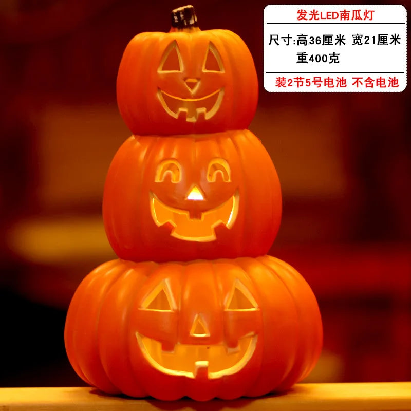 1Pc Decorative Pumpkin Halloween Props Lantern Decor Pumpkin Decoration Pumpkin Light Outdoor Halloween Decoration