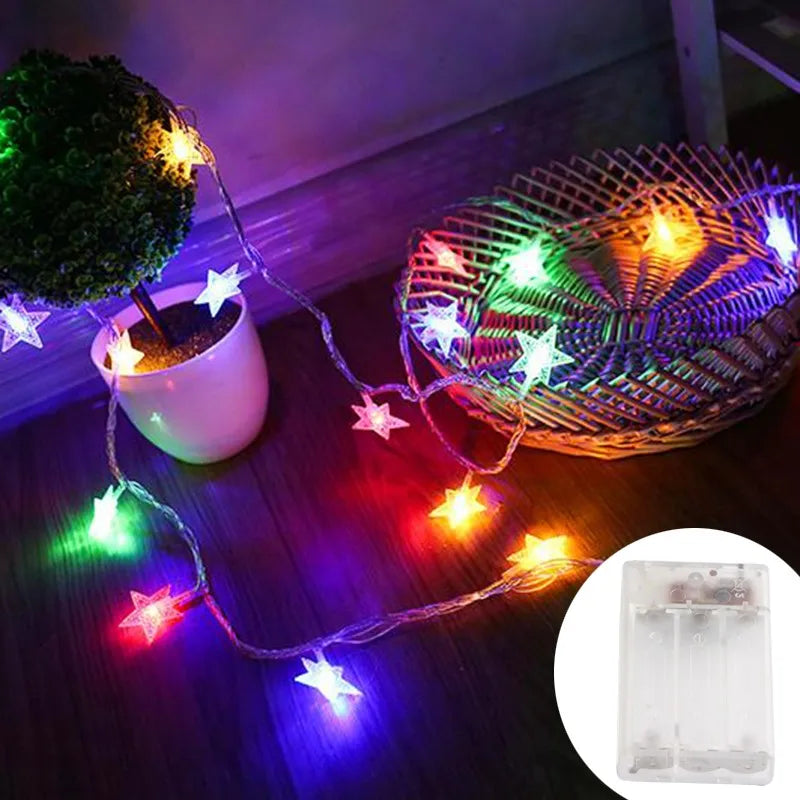 LED Star Fairy Lights, 1.5–10M Star String Lights with 10–80 LEDs, Warm White & White Decorative Garland Lights for Christmas, Wedding, Party, Garden & Home Decor