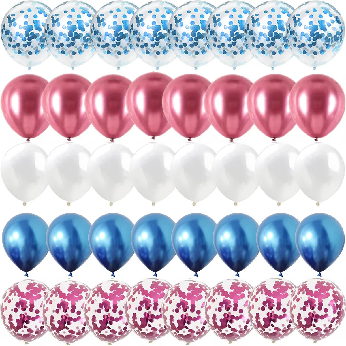 Gender Reveal Balloons 40pcs, Pink & Blue Latex Confetti Balloons, Boy or Girl Baby Shower Balloon Garland Arch Kit for Birthday, Wedding & Party Decor