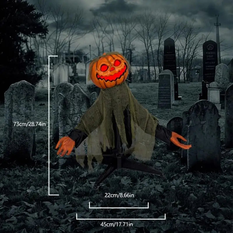 Interactive Halloween Pumpkin Specter Props Pumpkin Specter Lawn Stake Ornament With Activated Swing LED Y5GB