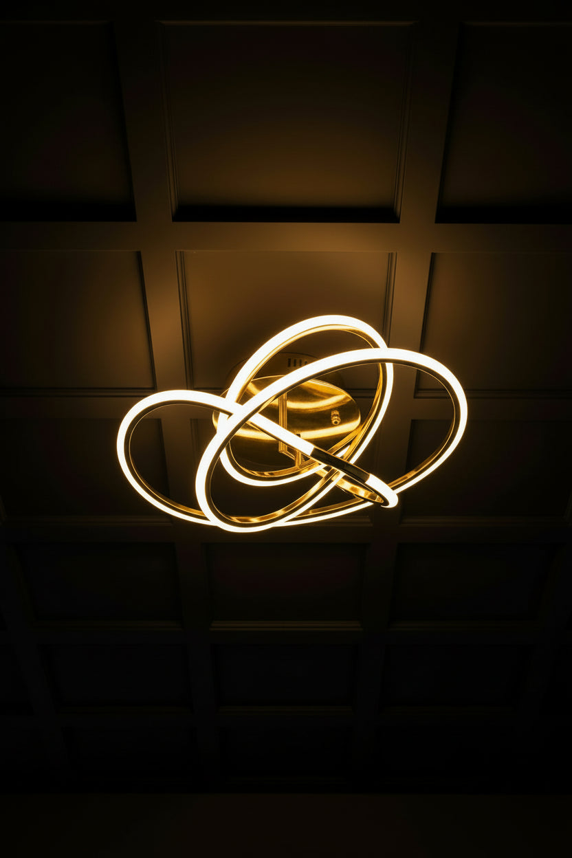 Modern LED Ceiling Light – Minimalist Black Flush Mount Lamp for Living Room, Bedroom & Entryway