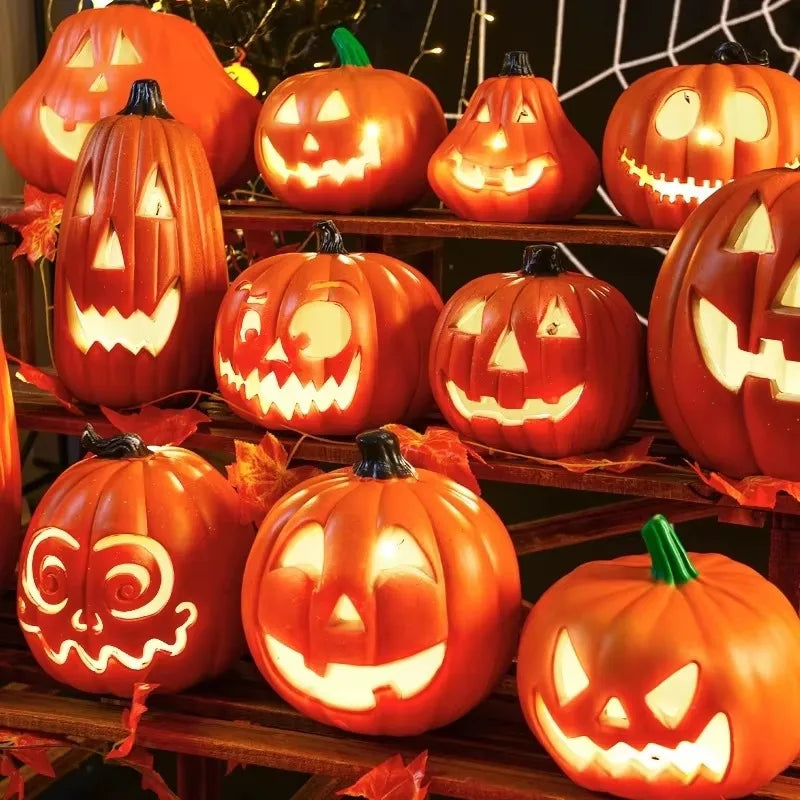 1Pc Decorative Pumpkin Halloween Props Lantern Decor Pumpkin Decoration Pumpkin Light Outdoor Halloween Decorations