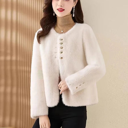 Yellow High Fashion Faux Mink Jacket Women's Winter New Style Luxury