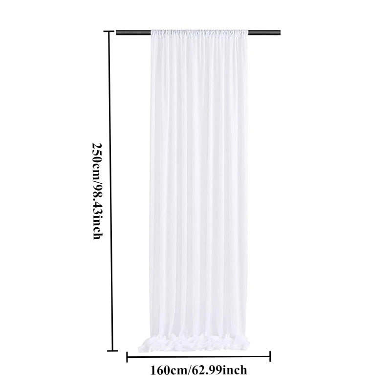 White Sheer Tulle Curtain, 1-Panel Transparent Polyester Window Curtain for Living Room, Bathroom & Door, Classic Home Decor & Photography Backdrop