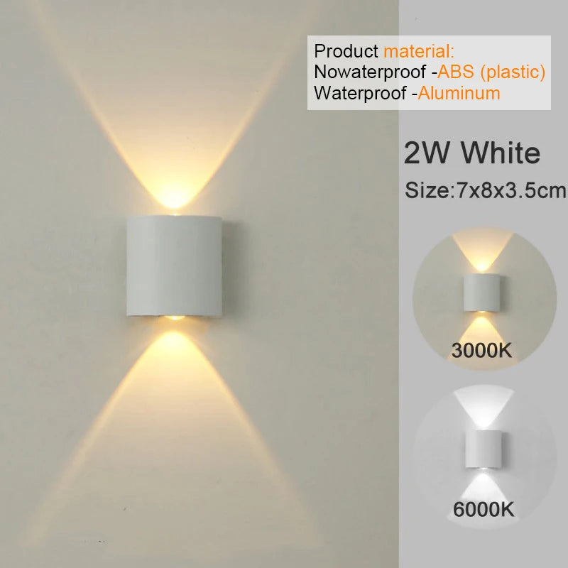 Modern LED Wall Sconce, Up & Down Wall Mount Light with Aluminum Body, 3000K/6500K Non-Dimmable Indoor Lamp for Bedroom, Living Room, Hallway & Foyer