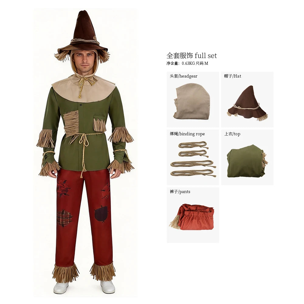 Halloween Cosplay Costume: The Wizard of Oz Lionand Scarecrow Outfits for Performances and Parties