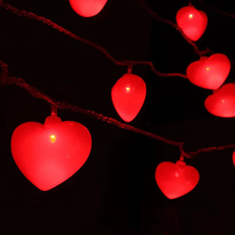 LED Heart String Lights – Warm White Battery & USB Fairy Lights for Christmas, Weddings & Home Decor