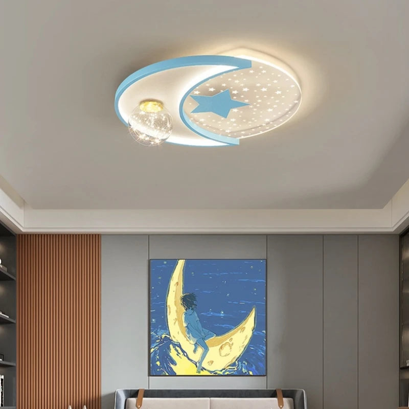 Cute Kids LED Ceiling Light, Modern Star Design Ceiling Lamp with 3-Color Lighting for Girls’ Bedroom, Nursery, Study & Children’s Room Decor